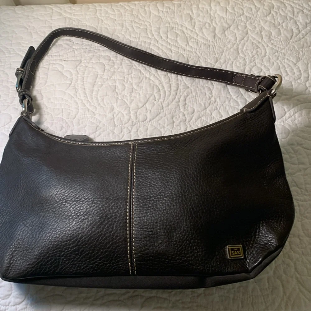 The SAK Brown Leather Shoulder Bag Perfect Condition Adjustable Shoulder Strap